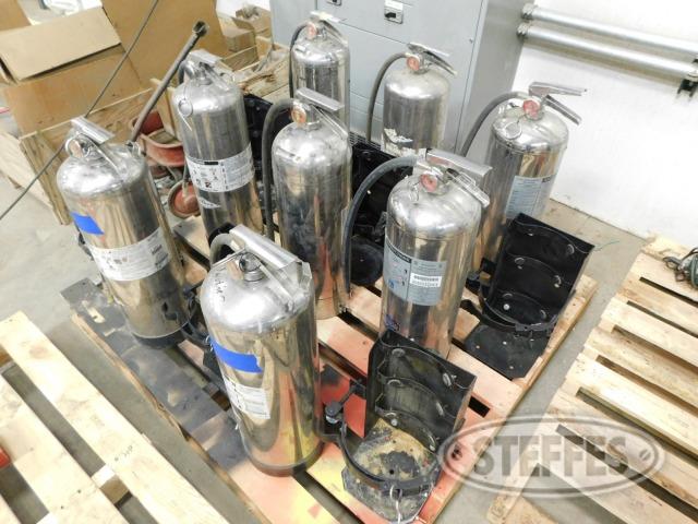 (8) stainless steel fire extinguishers, 